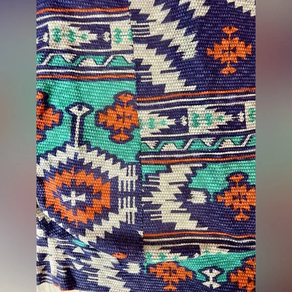 LOVE+LETLOVE | Colorful Tribal Pattern Cocoon Open Front Cardigan (M) - Picture 3 of 4